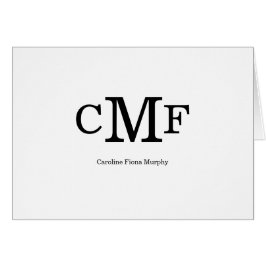 Klassisk Elegant Modern Simple 3 Monogram Initial OBS Kort