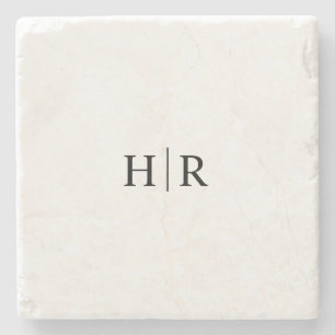Klassisk Elegant Monogram Stenunderlägg