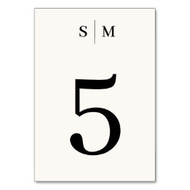 Klassisk Elegant Monogram Vit Elfenben Bröllop Bordsnummer