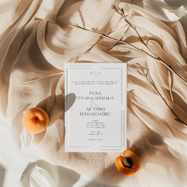 Klassisk Elegant Neutralt Ampersand Monogram Bröll Inbjudningar