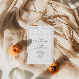 Klassisk Elegant Neutralt Ampersand Monogram Bröll Inbjudningar