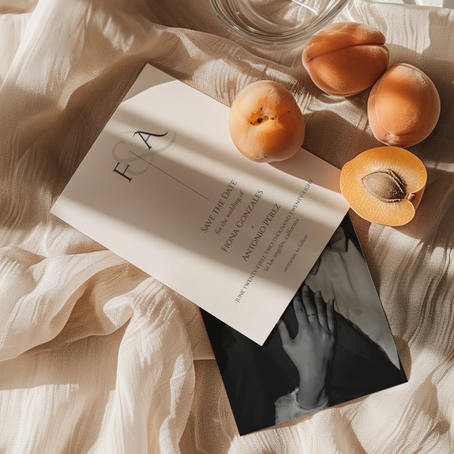 Klassisk Elegant Neutralt Ampersand Monogram Bröll Spara Datumet (Skapare uppladdad)