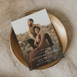 Klassisk Elegant Photo Bröllop Spara Datumet