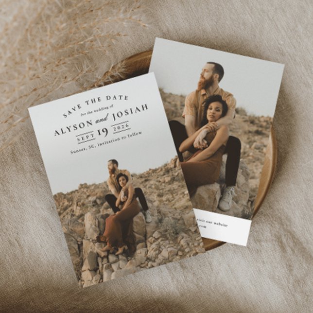 Klassisk Elegant Photo Bröllop Spara Datumet (Skapare uppladdad)