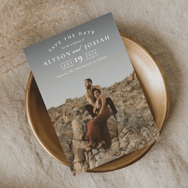 Klassisk Elegant Photo Bröllop Spara Datumet (Skapare uppladdad)