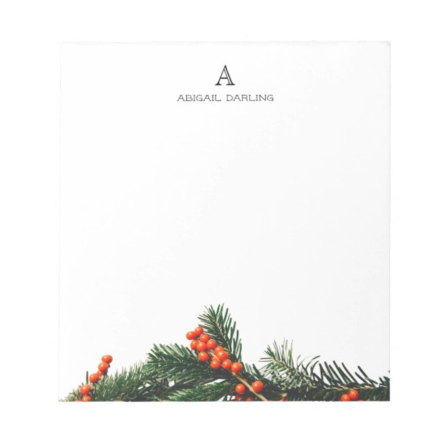 Klassisk Elegant Professionell Monogram Gräs Anteckningsblock (Framsida)