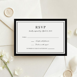Klassisk Elegant Ram Bröllop RSVP Inbjudningar