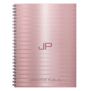 Klassisk Elegant Ro Monogram-mall för Guld Anteckningsbok