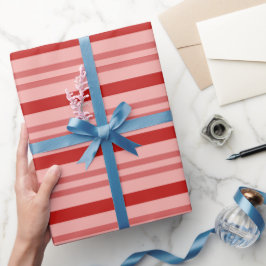 Klassisk Elegant Röda och Rosa Candy cane Rand Presentpapper