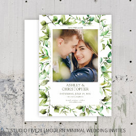 Klassisk Elegant Rustic Blommigt Gräns Bröllop Spara Datumet