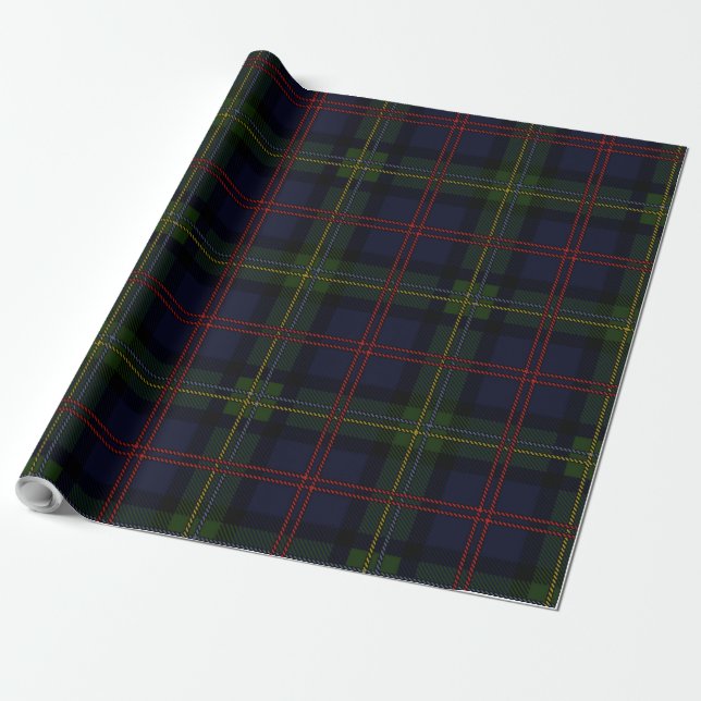 Klassisk Elegant Rustic jul Tartan Presentpapper (Utrullad)