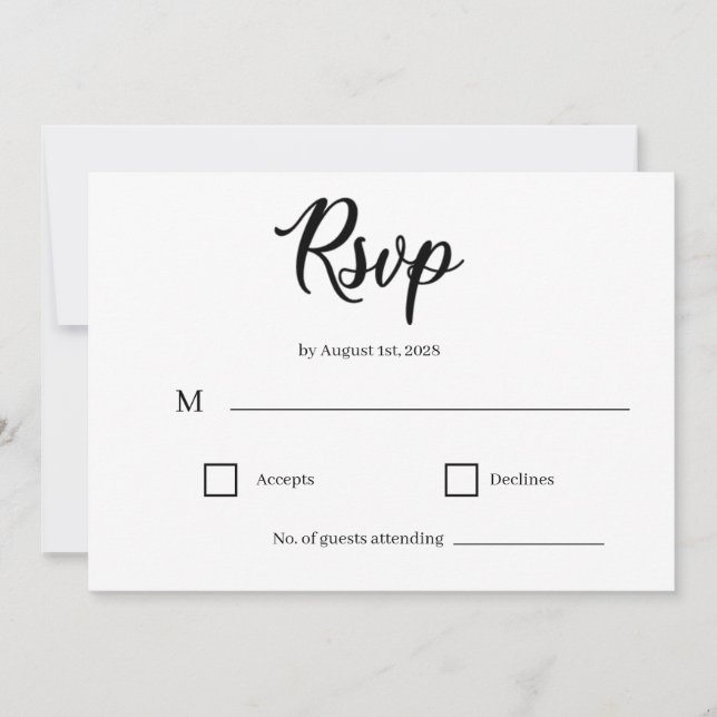 Klassisk Elegant Skrift Bröllop RSVP-kort Inbjudningar (Framsida)