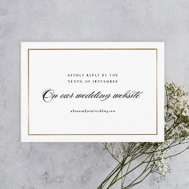Klassisk Elegant Skrift Guld Bröllopswebbplats OSA Kort