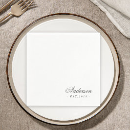 Klassisk Elegant Skrift Personligt Namn Bröllop Pappersservett