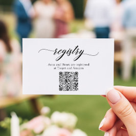 Klassisk Elegant Skript QR-kod Duschregister Anteckningskort