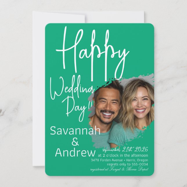 Klassisk Elegant Skriptbröllopsinbjudan Inbjudningar (Framsida)