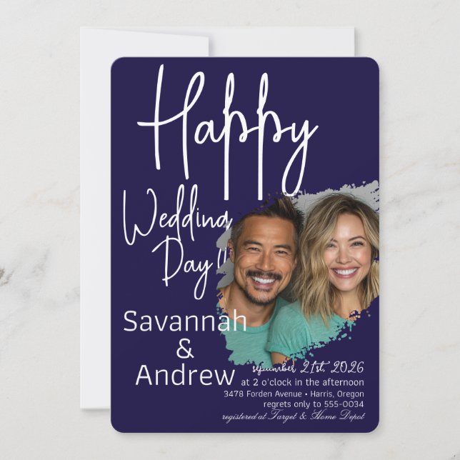 Klassisk Elegant Skriptbröllopsinbjudan Inbjudningar (Framsida)