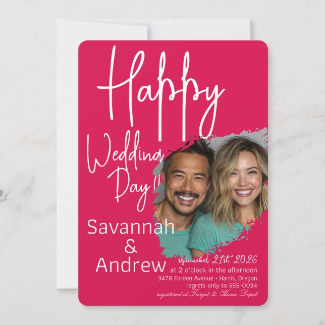 Klassisk Elegant Skriptbröllopsinbjudan Inbjudningar (Framsida)