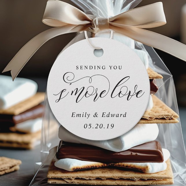 Klassisk Elegant S'mores Bröllop Gåvor Etiketter (Skapare uppladdad)