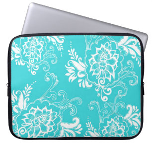 Klassisk, elegant, snyggt. Romerblått blommigt Laptop Sleeve