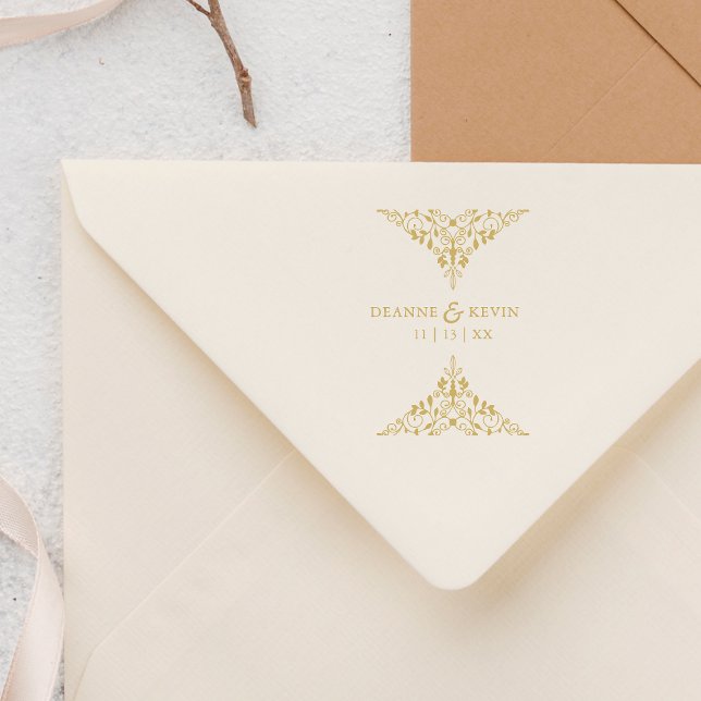 Klassisk Elegant Sofistikerad Bröllop Ornament Stämpel (Skapare uppladdad)