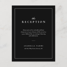 Klassisk Elegant Svart och Vit Bröllopsmottagning Tilläggskort