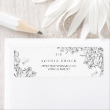 Klassisk Elegant Svart Vit Blommig Bröllop
