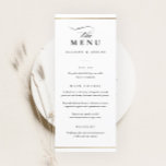 Klassisk Elegant Svarta och vita Bröllop Meny<br><div class="desc">Den här klassiska Elegant bröllop-menyn är enkel och mångsidig. Den har en vit och svart chic med ett monogram,  skriptdetaljer,  enkel guld ram och formell redigerbar text. Klicka på knappen Redigera om du vill anpassa designen.</div>