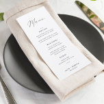 Klassisk Elegant Svartvitt Bröllop-meny Meny<br><div class="desc">Den här klassiska enkla bröllop-menyn ger Bröllopsfestens dekorator en elegans. All text är redigerbar,  klicka bara på "Anpassa den här mallen". Motsvarande artiklar,  inklusive bröllopsinbjudan,  finns också tillgängliga.</div>