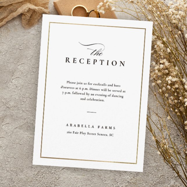 Klassisk Elegant, svartvitt bröllop Tilläggskort (Skapare uppladdad)