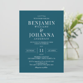 Klassisk Elegant Teal Bröllop Inbjudningar