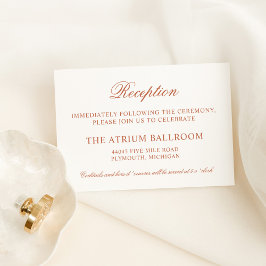 Klassisk Elegant Terracotta bröllopsmottagning Tilläggskort