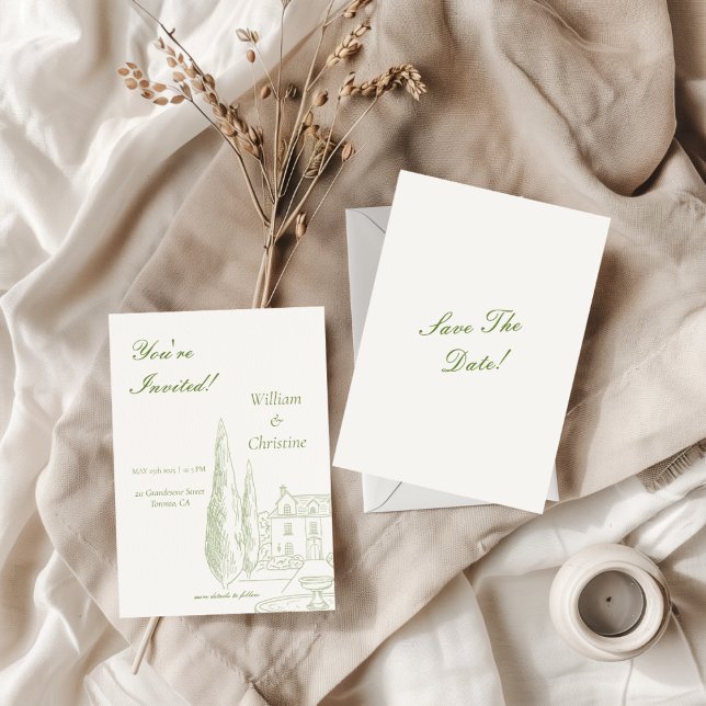 Klassisk Elegant tidslös Bröllop Spara Datumet (Skapare uppladdad)