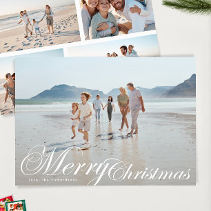 Klassisk Elegant Typografi 5 Photo God jul Julkort