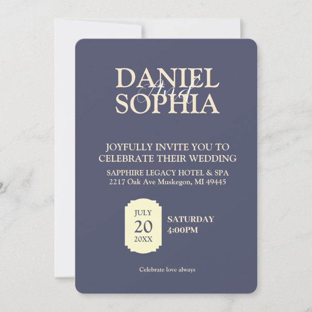 Klassisk Elegant Typografi Bröllop  Spara Datumet (Framsida)