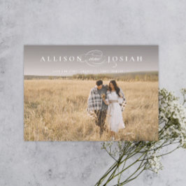 Klassisk Elegant Typografi Namn Foto Bröllop Spara Datumet