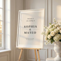 Klassisk Elegant Välkomstskylt för Bröllop