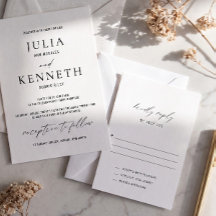 Klassisk elegant vertikal bröllops-RSVP-kort