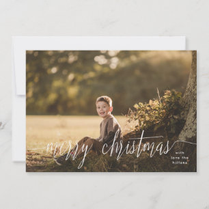 Klassisk Elegant, vit God jul-foto Julkort