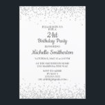 Klassisk Elegant Vita Silver Glitter 21:a födelsed Inbjudningar<br><div class="desc">Klassisk och elegant 21:a födelsedagsinbjudan i vitt med silver glitter och ett calligraphy-teckensnitt.</div>