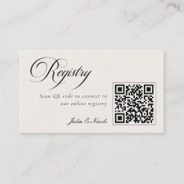 Klassisk Elfenbensvit Svart QR-kod Bröllopspresent Tilläggskort