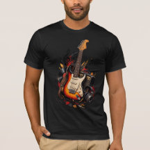 Klassisk Elgitarr & Vinylskiva T-shirt