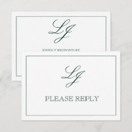 Klassisk Emerald Grönt, Monogram No Måltider OSA Kort