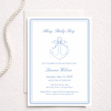 Klassisk Enkel Ahoj Baby Pojke Elegant Dusch