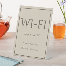 Klassisk enkel brun Wi-Fi Guest Pedestal-signal