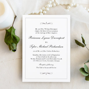Klassisk enkel elegance Bröllop Inbjudningar