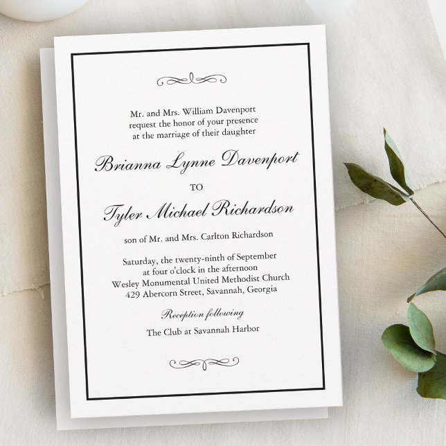 Klassisk enkel elegance Bröllop Inbjudningar (Skapare uppladdad)
