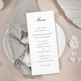 Klassisk enkel Elegance Bröllop Menu Program