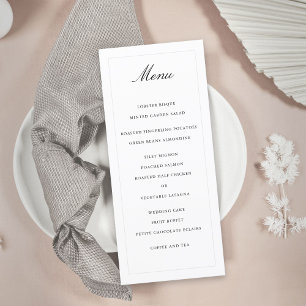 Klassisk enkel Elegance Bröllop Menu Program