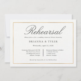 Klassisk enkel elegance Bröllop Rehearsal-middag Inbjudningar